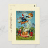 Alle Halloween-Grüße Fliegenden Hexe Postkarte (Vorne/Hinten)
