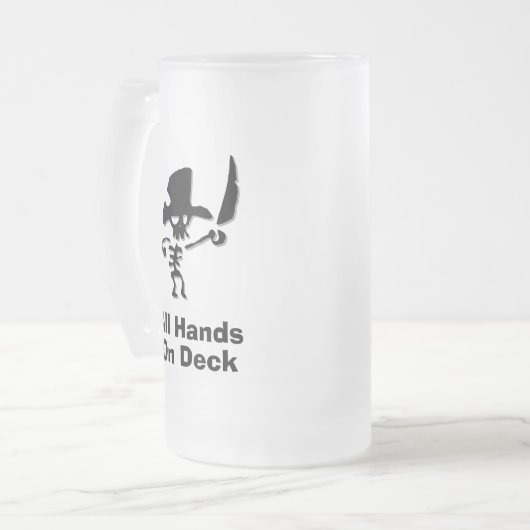 Alle Hände an Deck abgeben Mattglas Bierglas (Vorderseite Links)