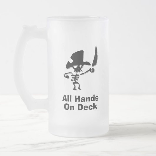Alle Hände an Deck abgeben Mattglas Bierglas (Links)