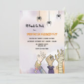 Alle Hände im Deck-Halloween-Party Einladung (Stehend Vorderseite)