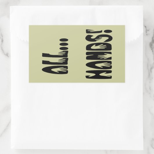 Alle Hände Rechteckiger Aufkleber (Tasche)