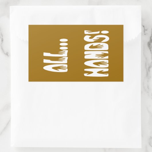 Alle Hände Rechteckiger Aufkleber (Tasche)