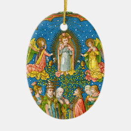 Alle Heiligen lieben dich (VVP OO2) mit Text Oval Keramik Ornament