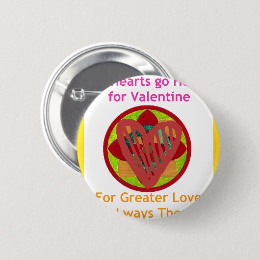 Alle Herzen gehen Zuhause für Valentiner Kunstdruc Button (Vorne & Hinten)