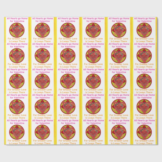 Alle Herzen gehen Zuhause für Valentiner Kunstdruc Geschenkpapier (Flach)