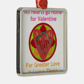 Alle Herzen gehen Zuhause für Valentiner Kunstdruc Silbernes Ornament (Rechts)