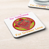 Alle Herzen gehen Zuhause für Valentiner Kunstdruc Untersetzer (Linke Seite)