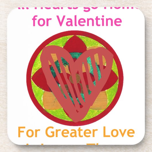 Alle Herzen gehen Zuhause für Valentiner Kunstdruc Untersetzer (Vorderseite)