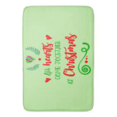 Alle Herzen kommen am Weihnachtsfeiertag zusammen, Badematte (Vorderseite Vertikal)