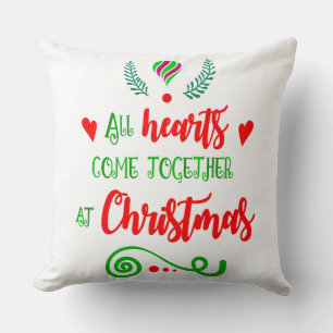 Alle Herzen kommen am Weihnachtsfeiertag zusammen, Kissen
