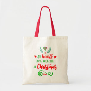 Alle Herzen kommen am Weihnachtsfeiertag zusammen, Tragetasche