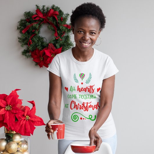 Alle Herzen kommen zu Weihnachten Frauen zusammen T-Shirt