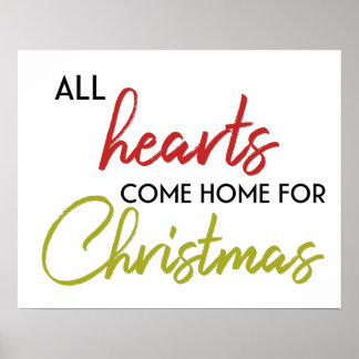 Alle Herzen kommen Zuhause für Weihnachten // Ange Poster