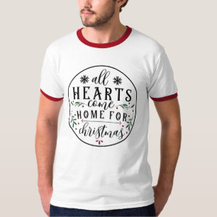 Alle Herzen kommen Zuhause. Männer T-Shirt