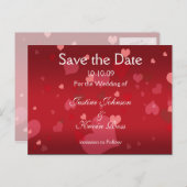 Alle Herzen Liebe Liebe Liebe Save the Date Postka Ankündigungspostkarte (Vorne/Hinten)