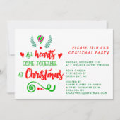 Alle Herzen treffen sich zu Weihnachten Einladung (Vorderseite)