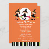 Alle Hexen anrufen Halloween-Einladung Einladung (Vorne/Hinten)
