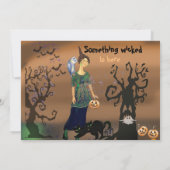 Alle Hexen zum Geburtstag rufen Halloween-Party Einladung (Rückseite)