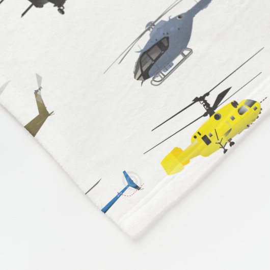 Alle Hubschrauber Fleecedecke (Ecke)