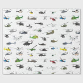 Alle Hubschrauber Geschenkpapier (Flach)