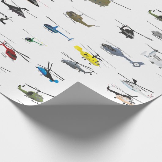 Alle Hubschrauber Geschenkpapier (Ecke)
