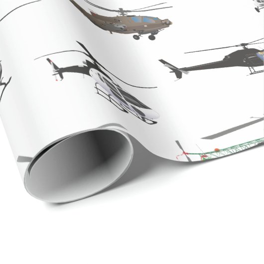 Alle Hubschrauber Geschenkpapier (Rolleneckpunkt)