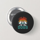 Alle Hunde Retro-Hundefreund Button (Vorne & Hinten)