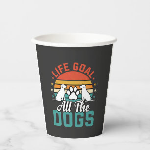 Alle Hunde Retro Hundeliebhaber Pappbecher