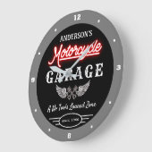 Alle Imitate Neon Garage seit Datum Grau Schwarz Große Wanduhr (Winkel)