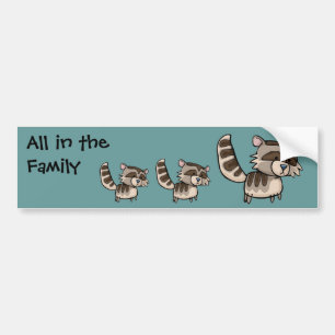 Alle in der Familie, Racoon Autoaufkleber