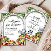 Alle in einem Bauer Markt lokale Baby-Dusche Einladung