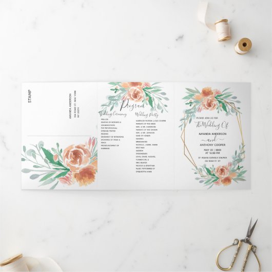 Alle in einem Einladungsprogramm uAwg details Rece Dreifach Gefaltete Einladung (Außenbereich)