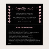 Alle in einem Eyelash Aftercare Loyalty Pink Glitz Visitenkarten (Innenseite Aufgefaltet)