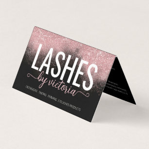 Alle in einem Eyelash Aftercare Loyalty Pink Glitz Visitenkarten