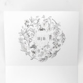 Alle in einem | Klassische Botanische Hochzeiten Dreifach Gefaltete Einladung (Innen Erste Seite)