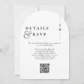 Alle in einem modernen Monogramm QR Code Wedding A Einladung (Rückseite)