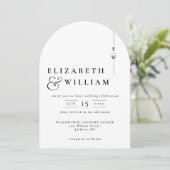 Alle in einem modernen Monogramm QR Code Wedding A Einladung (Stehend Vorderseite)