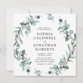 Alle in einem QR-Code Eukalyptus Greenerity Weddin Einladung