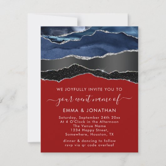 Alle in einem QR-Code schwarz Silber blau Navy Rot (Vorderseite)