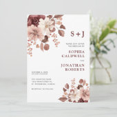 Alle in einer Dusty-Rose Eukalyptus Floral Wedding Einladung (Stehend Vorderseite)