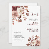 Alle in einer Dusty-Rose Eukalyptus Floral Wedding Einladung (Vorne/Hinten)