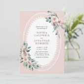 Alle in einer Dusty-Rose Eukalyptus Wedding Einladung (Stehend Vorderseite)