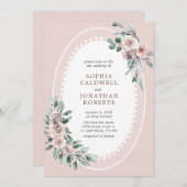 Alle in einer Dusty-Rose Eukalyptus Wedding Einladung (Vorne/Hinten)