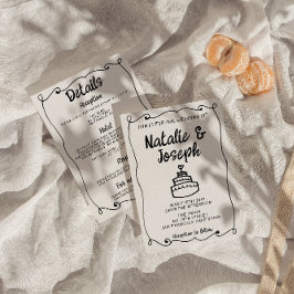 Alle in einer Hand gezeichnete Kuchen Retro-Rahmen Einladung