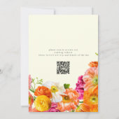alle in einer Hochzeit qr code Orangenmohn Hochzei Einladung (Rückseite)