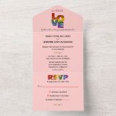 Alle in einer LIEBE Red Themed Same Wedding All In One Einladung (Innen Boden)