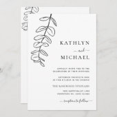 Alle in einer modernen Eukalyptus-Linie Art Weddin Einladung (Vorne/Hinten)