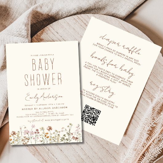 Alle in einer Wildblume Boho Baby Dusche Einladung