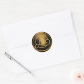 ALLE INITIALEN Gold Kreis Monogramm Bronze Runder Aufkleber (Umschlag)