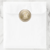 ALLE INITIALEN Gold Kreis Monogramm Champagner Runder Aufkleber (Tasche)